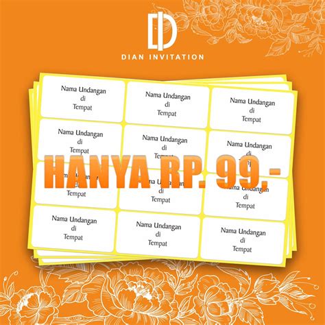 Jual Label Nama Undangan Ketik Murah Label Nama Undangan Pernikahan 103 Shopee Indonesia