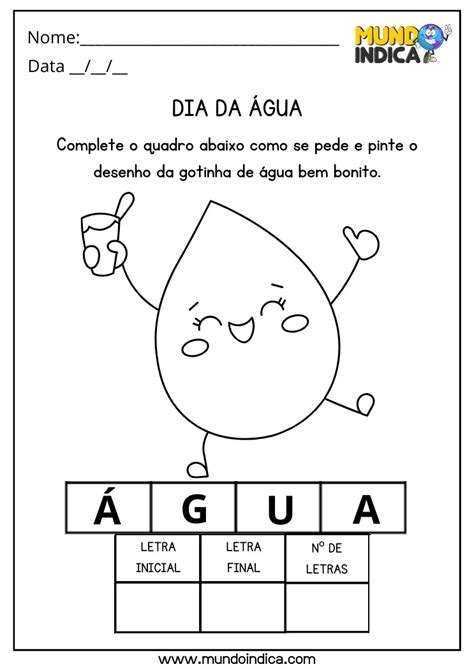 15 Atividades Do Dia Da Água Para Educação Infantil Para Imprimir