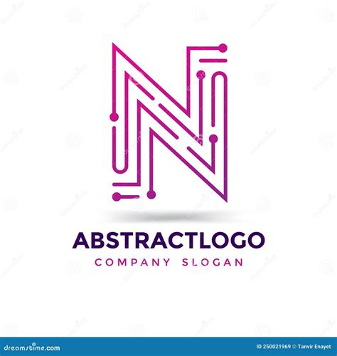 Logotipo De Letra N Con Puntos Y Apuntar Identidad Corporativa Digital