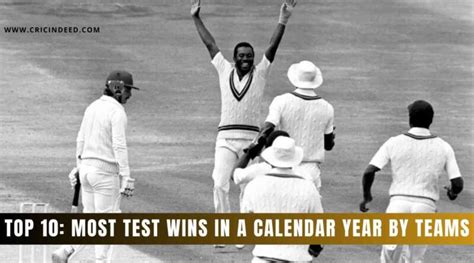 Top 10 Most Test Wins In A Calendar Year By Teams Cricindeed