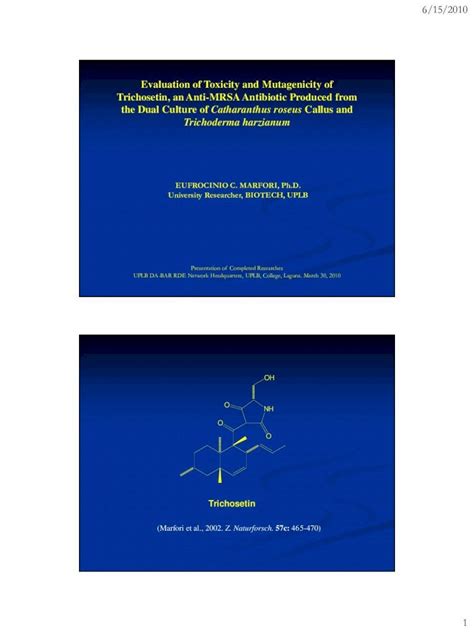 PDF Evaluation Of Toxicity And Mutagenicity Of Trichosetin An Anti