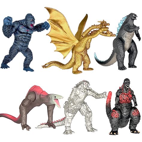 Exclusive Set Of 6 Godzilla Vs Kong Toys Movable Joint Action Figures King Of The Monster