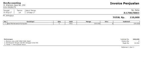 Contoh Invoice Dengan Pph 23 Gawe CV