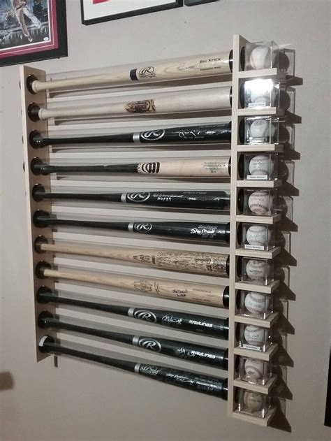 9bat Wood Baseball Bat Display Rack W Shelves Premium Pine Etsy