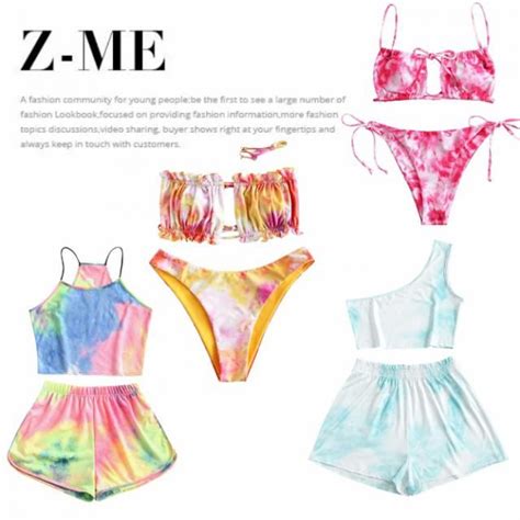 45 OFF 2022 Jessica Stockstill X ZAFUL Tie Dye Frilled Cutout Reversible Bikini Swimsuit In