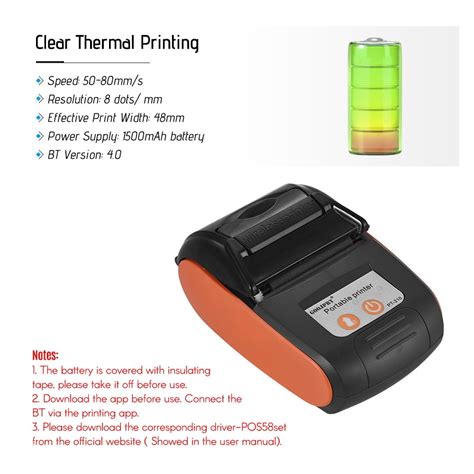 Buy Goojprt Pt Portable Thermal Printer Handheld Mm Receipt