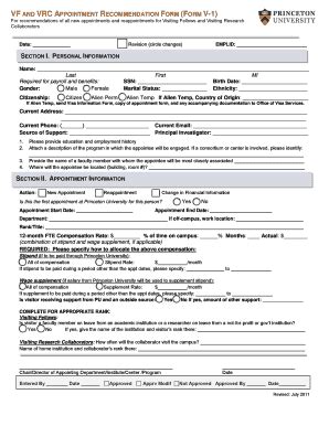 Fillable Online Princeton Form V Princeton University Princeton