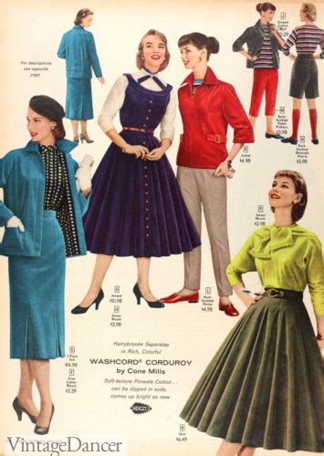 1950 1959 Fashion History Timeline 49 Off