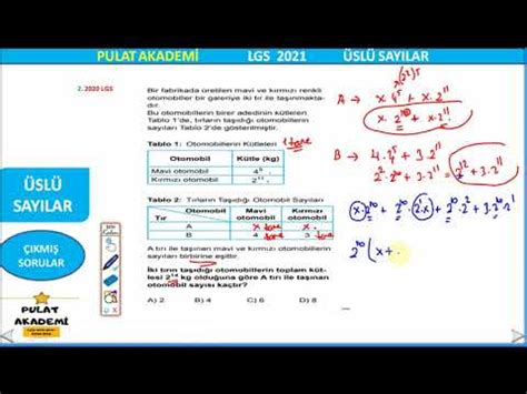 Üslü Sayılar lgs çıkmış soruları YouTube
