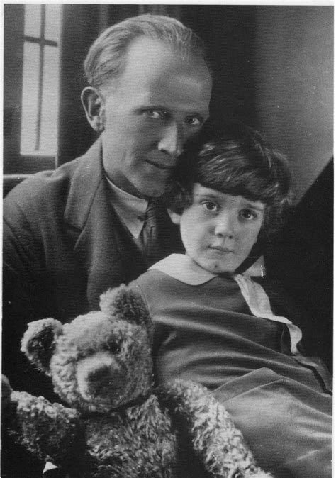 A A Milne And His Son Christopher Robin With Pooh Bear Christopher