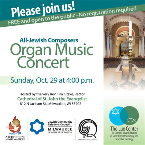 Jewish Composers Organ Music Concert Three Holy Women Catholic Parish