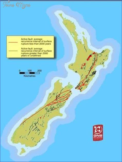 New Zealand Earthquake Map - ToursMaps.com