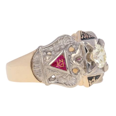 Nd Degree Scottish Rite Diamond Ring Karat Gold Shriners Masonic