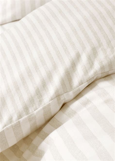 Catherine Lansfield Brushed Cotton Stripe Reversible Duvet Cover Set