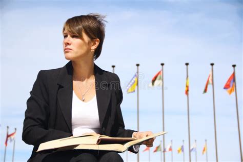 Businessman Woman With Books Stock Image Image Of Beauty Women 48021663