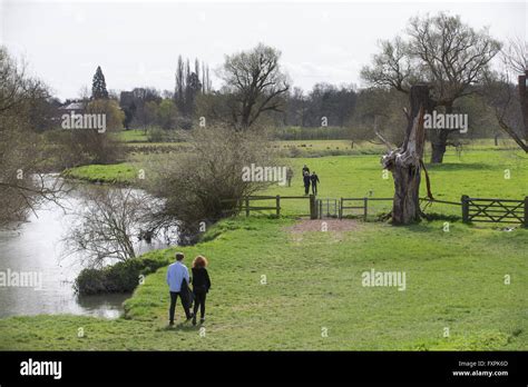 People walking on Grantchester Meadows near Cambridge Stock Photo - Alamy