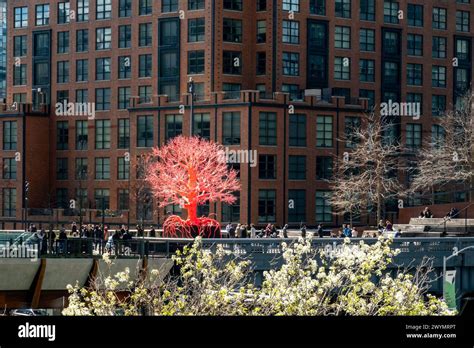 The Old Tree Is A Pink And Red 25 Foot Tall Sculpture Comprised Of Man