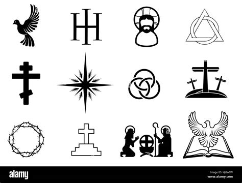 Catholic Church Vector Icons Set High Resolution Stock Photography And