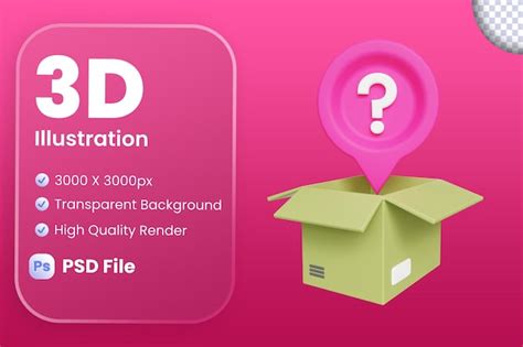 Premium PSD Mystery Box With Question Mark 3d Illustration