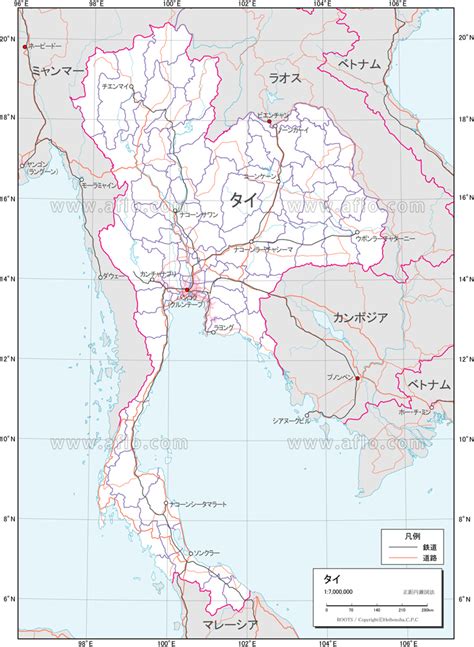 タイ 交通図 ベクター地図素材のダウンロード販売 アフロモール