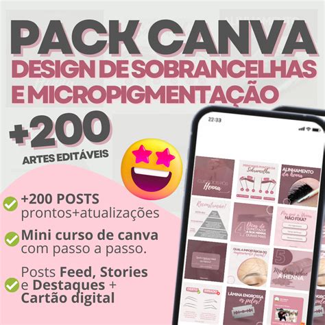 Pack Canva DESIGN DE SOBRANCELHAS e MICROPIGMENTAÇÃO Gabrieli Regina