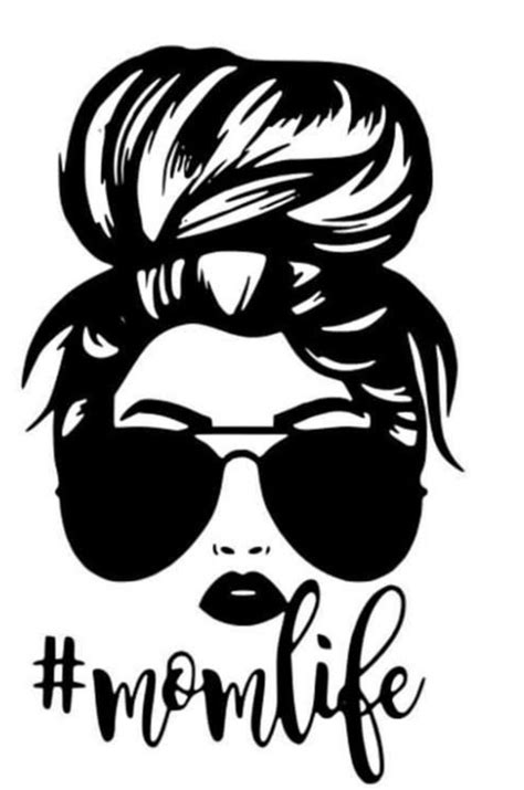 Mom Life Messy Bun Decal Etsy