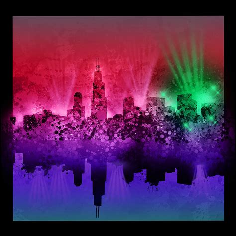 Chicago Skyline Abstract Painting By Bekim M Pixels