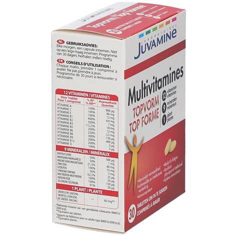 JUVAMINE Top Forme Multivitamines 30 Pc S Redcare Pharmacie