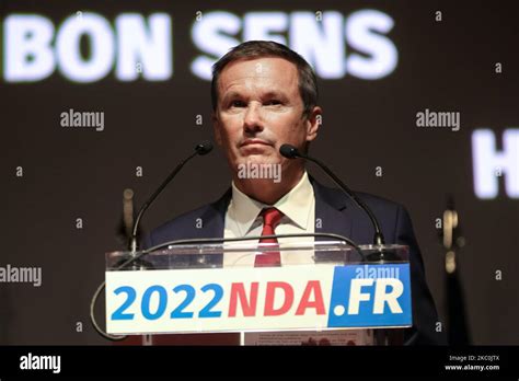 Head Of Debout La France Far Right Party Nicolas Dupont Aignan