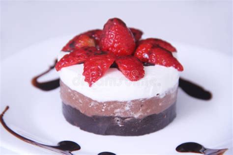 Chocolate Mousse With Chantilly And Strawberry Dessert Sao Paulo Brazil