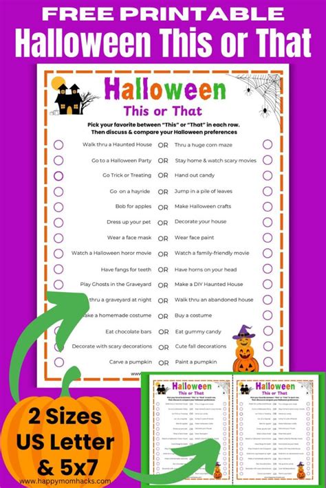 Free Halloween This or That Questions Printable Edition | Happy Mom Hacks