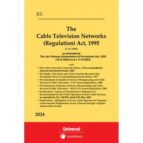 Cable Television Networks Regulation Act 1995 Along With Allied Rules And Regulations Bare