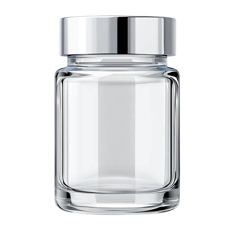 Clear Glass Jar With A Silver Lid Perfect For Storing Spices Condiments Or Decorative Items