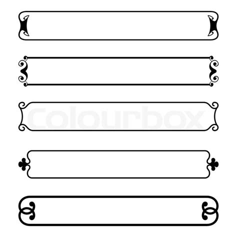 Set Of Simple Black Banners Border Frame Stock Vector Colourbox