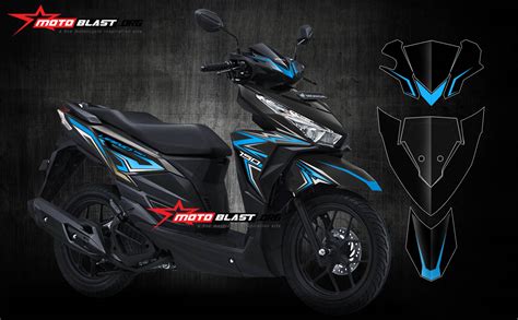 Graphic Kit Vario 125 150Esp Black Blue Slash MOTOBLAST