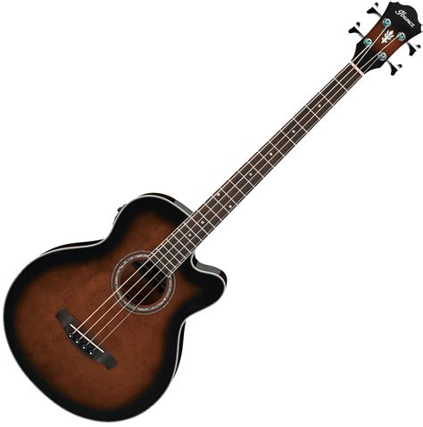 Ibanez Aeb10edvs Ae Series 4 String Rh Acoustic Electric Bass Dark Violin Sunburst High Gloss