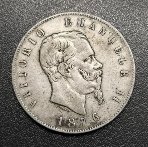 5 Lires Victor Emmanuel II 1876 Rome Achat Vieil Or En Belgique