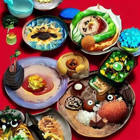 A Still Of Delicious Studio Ghibli Food Stable Diffusion