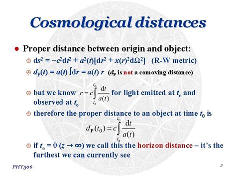 Cosmological Models Cosmological Distances L Single Component Universes