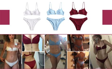 Amazon Zaful Conjunto De Bikini De Corte Alto Para Mujer Traje