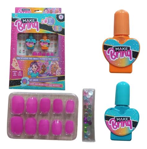 Kit Esmaltes Infantil Antial Rgico Adesivos Unhas Pedras