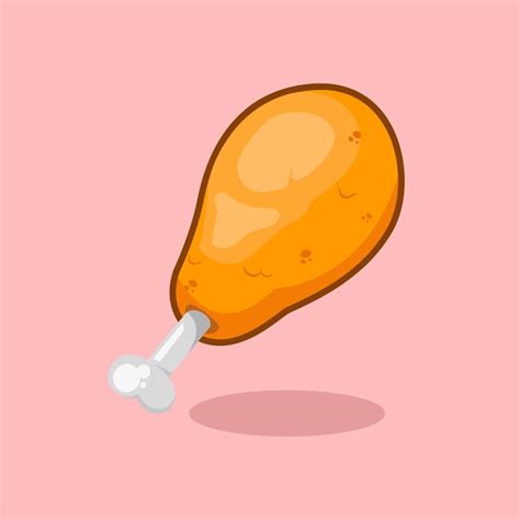 Illustration De Dessin Animé De Pilon De Poulet Frit Vecteur Premium