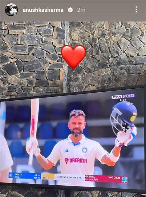 Johns On Twitter Anushka Sharma S Instagram Story For King Kohli