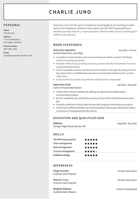 Data Entry Resume Sample Example And Writing Tips 2025