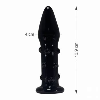 Plug Anal de Vidro Cônico Relevo Importado Sex Shop DSS