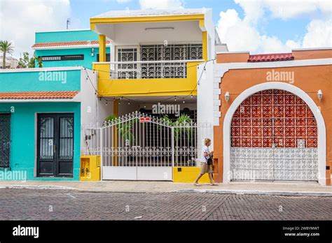 Merida Mexico,centro historico central historic district,colorful ...