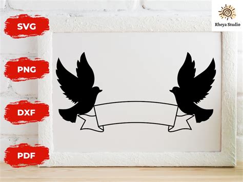 Dove Banner Svg Wedding Banner Svg Dove Svg Digital Etsy