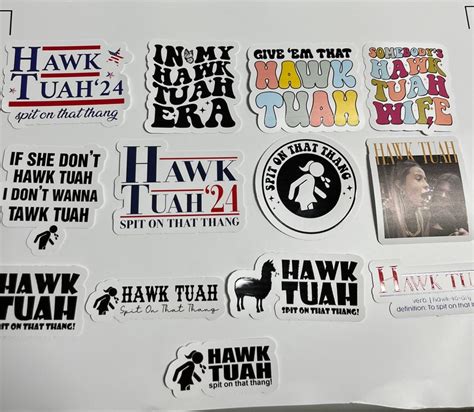 Hawk Tuah Vinyl Stickers Car Decal Watercup Stickers Phone Case