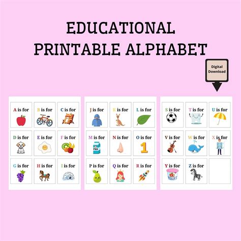 Educational Alphabet Printable for Kids, Alphabet for Kids, Fun ...