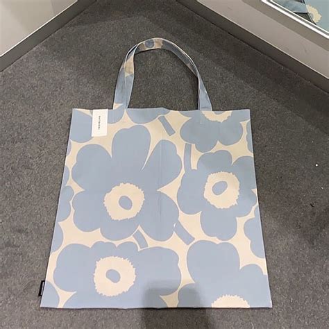 Marimekko Tote Bag In Light Blue Line